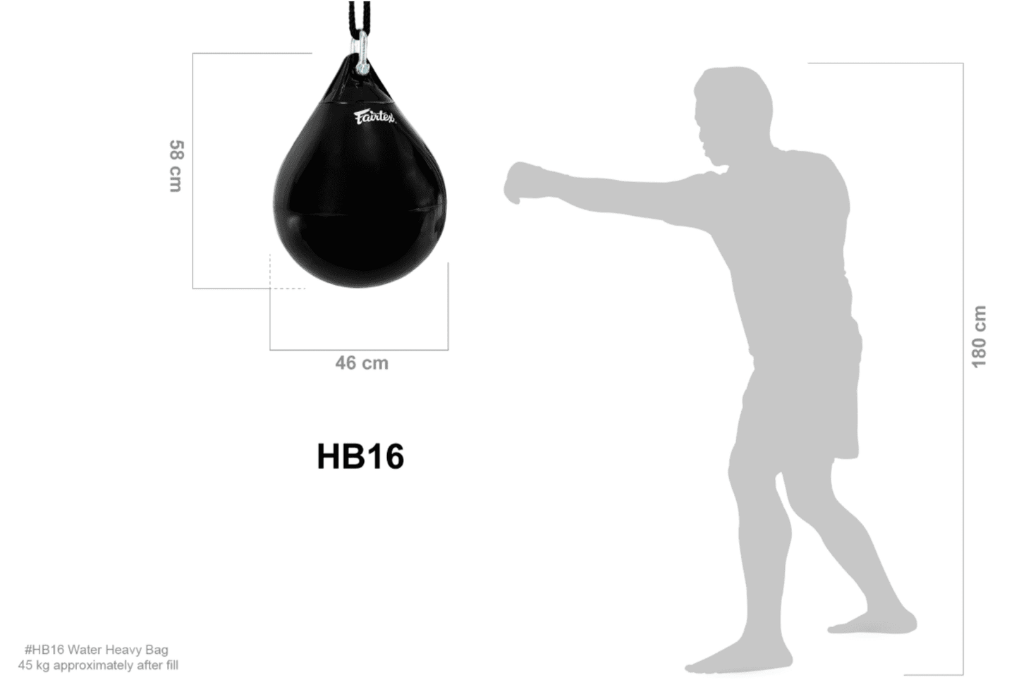 FAIRTEX - WATER HEAVY BAG/UNFILLED (HB16) - FAIRTEX SOUTH AUSTRALIA