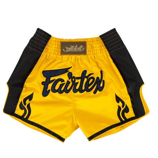 FAIRTEX YELLOW SLIM CUT MUAY THAI BOXING SHORTS (BS1701)